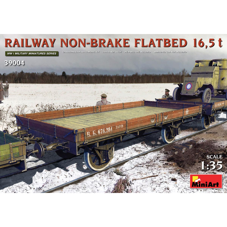 Plateforme ferroviaire sans frein 16.5t - MiniArt 39004 - 1/35