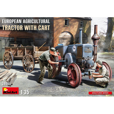 Tracteur agricole européen avec chariot - MiniArt 38055 - 1/35