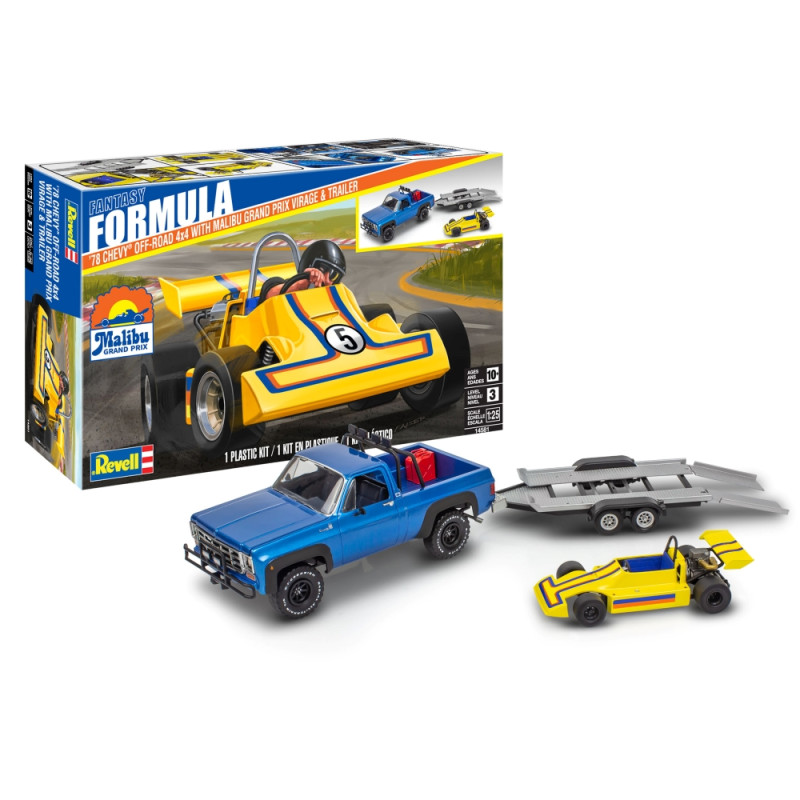 '78 Chevrolet 4x4 pick-up avec kart à pédales - Revell 14581 - 1/25