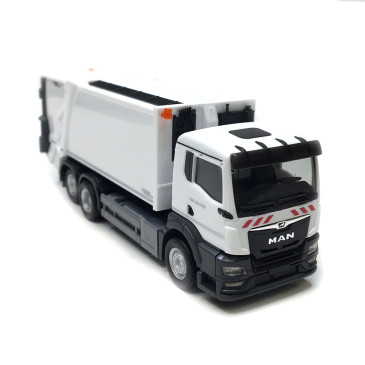 Camion de collecte des ordures ménagères MAN TGS NN FAUN VARIOPRESS, blanc - HERPA 319010 - HO 1/87