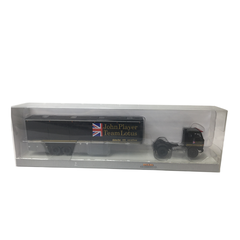 Camion Volvo F89 semi-remorque citerne, racing cars transport, John Player team Lotus - BREKINA 85681 - HO 1/87