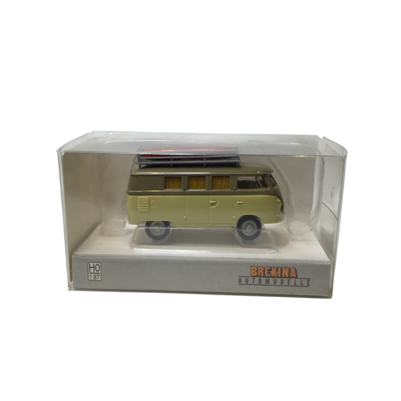 Volkswagen T1b, camping car avec galerie de toit/bateau, 1960 - BREKINA 31638 - HO 1/87