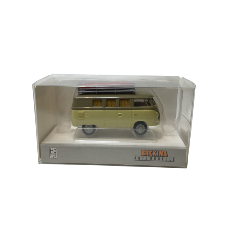 Volkswagen T1b, camping car avec galerie de toit/bateau, 1960 - BREKINA 31638 - HO 1/87