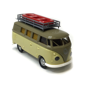 Volkswagen T1b, camping car avec galerie de toit/bateau, 1960 - BREKINA 31638 - HO 1/87