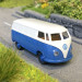 Volkswagen fourgon T1a, gris clair/ bleu, 1950 - BREKINA 32076 - HO 1/87