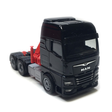 MAN TGX GX avec grue de chargement, noir / rouge - HERPA 313100-003  - HO 1/87