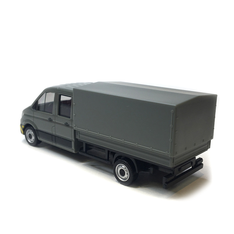 MAN TGE double cabine avec plateforme, gris - HERPA 098328 - HO 1/87