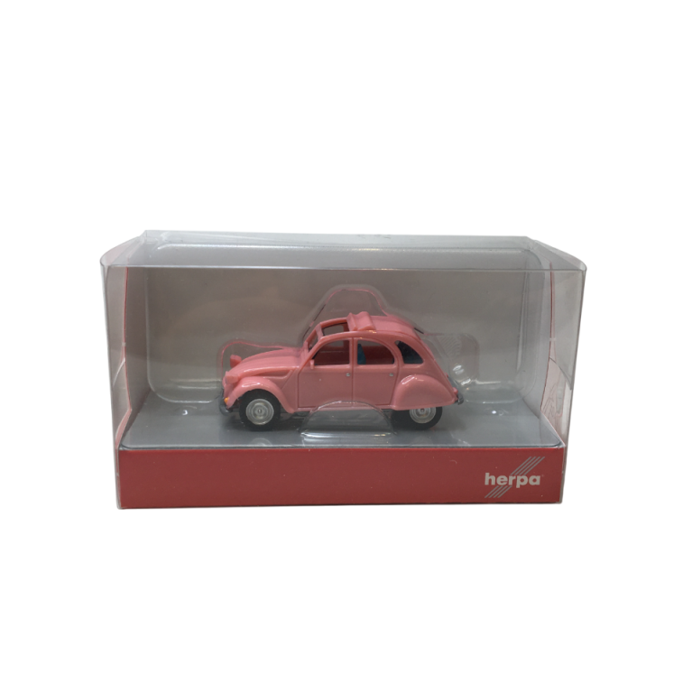 Citroën 2cv, cabriolet ouvert, rose, 1974 - HERPA 020824-008 - HO 1/87