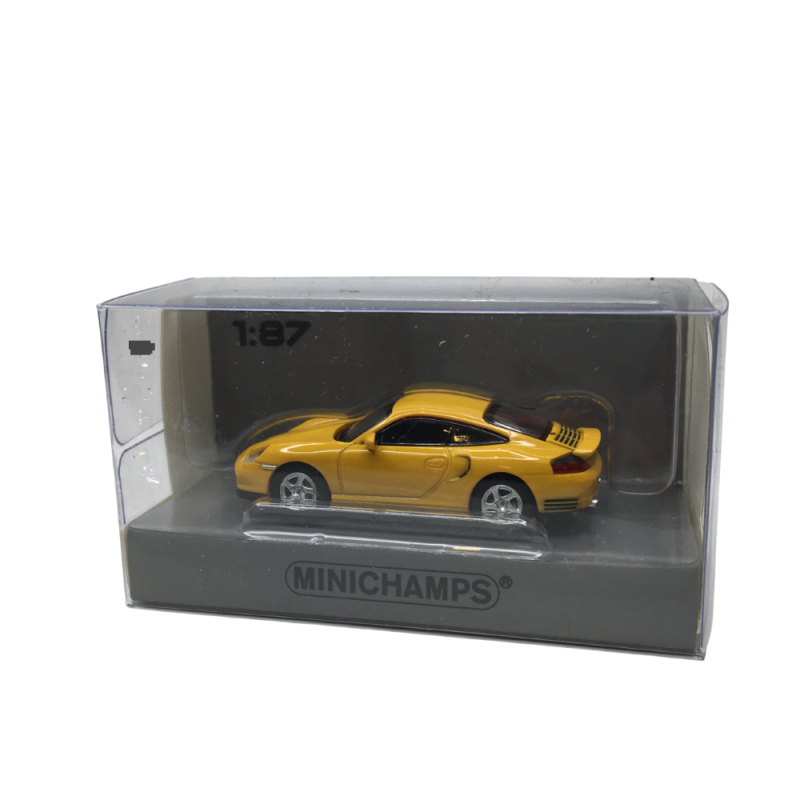 Porsche 911 (996) Turbo coupé, jaune, 2000 - Minichamps 870068171 - 1/87
