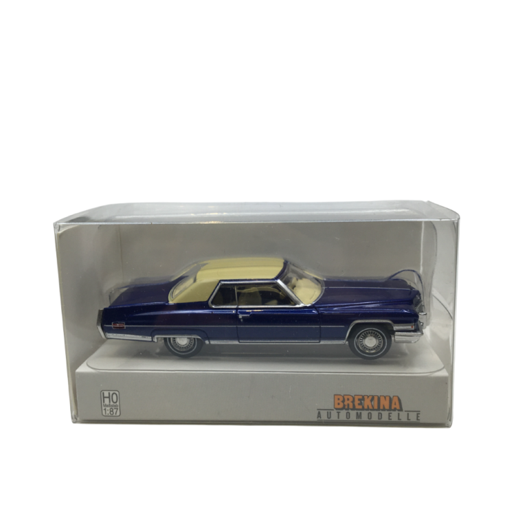 Cadillac coupé Deville, bleu métallisé et beige, 1972 - BREKINA 18127 - HO 1/87