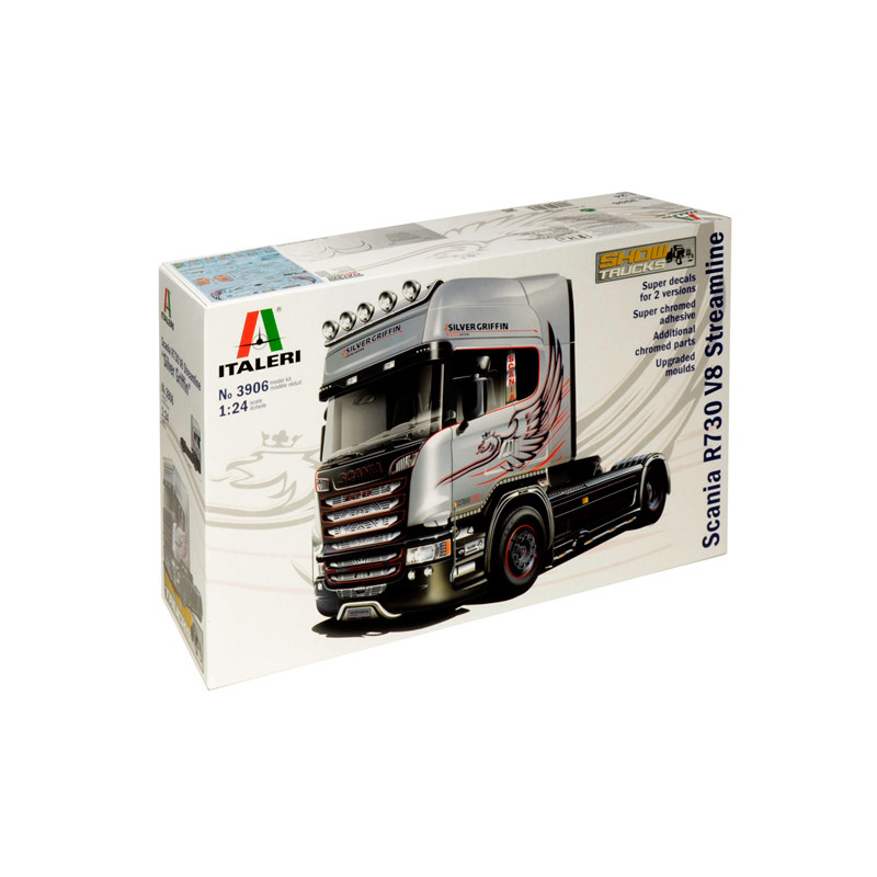 SCANIA R730 V8 Streamline, silver griffin - ITALERI 3906 - 1/24