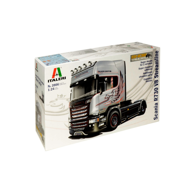 SCANIA R730 V8 Streamline, silver griffin - ITALERI 3906 - 1/24