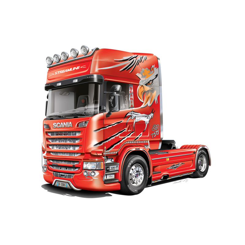 SCANIA R730 V8 Streamline, silver griffin - ITALERI 3906 - 1/24
