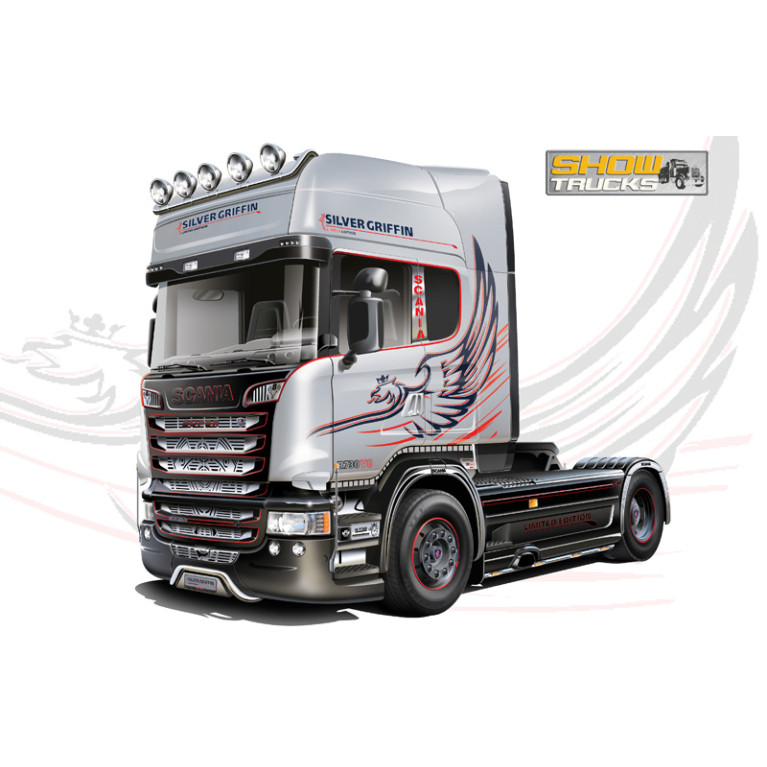 SCANIA R730 V8 Streamline, silver griffin - ITALERI 3906 - 1/24