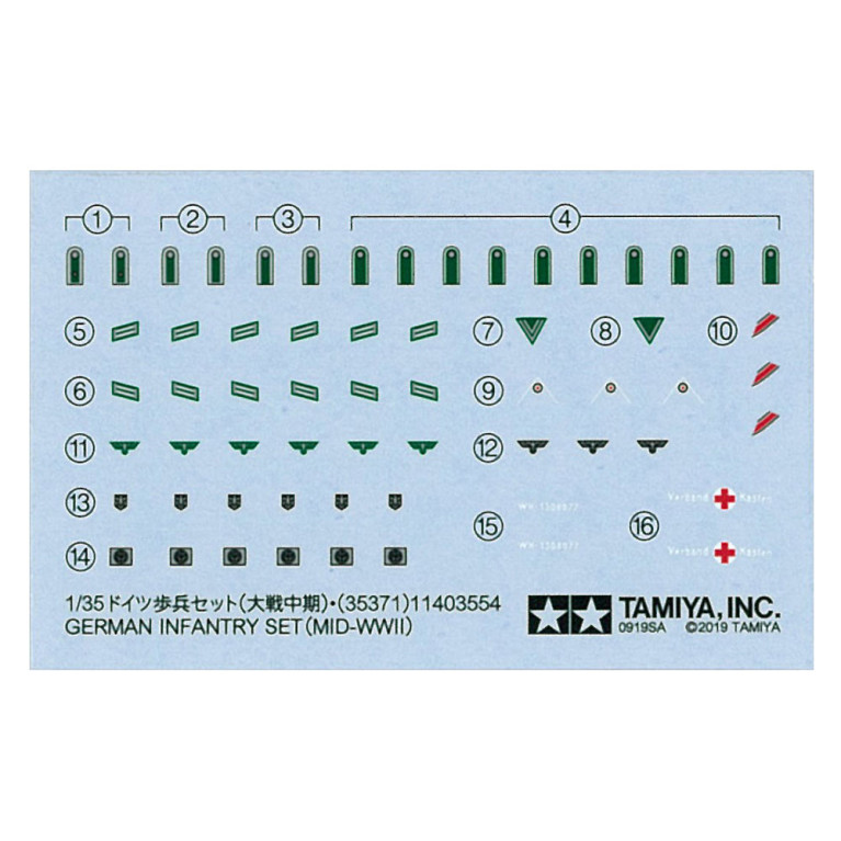 Coffret d'infanterie allemande, milieu 2nd Guerre mondiale - TAMIYA 35371 - 1/35