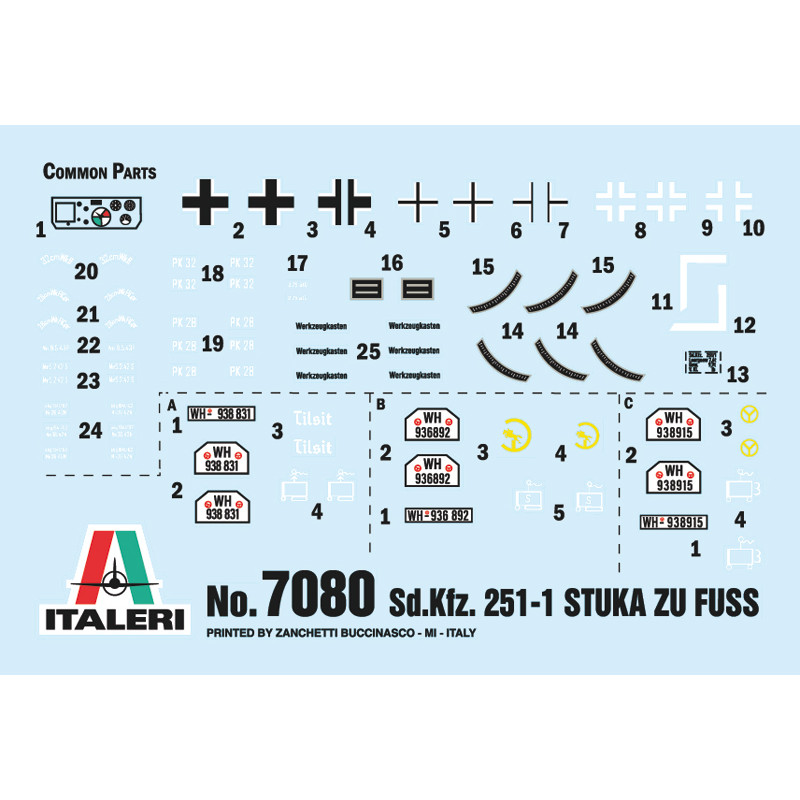 Sd. Kfz. 251/1 Wifrrahmen Stuka zu Fuss - ITALERI 7080 - 1/72