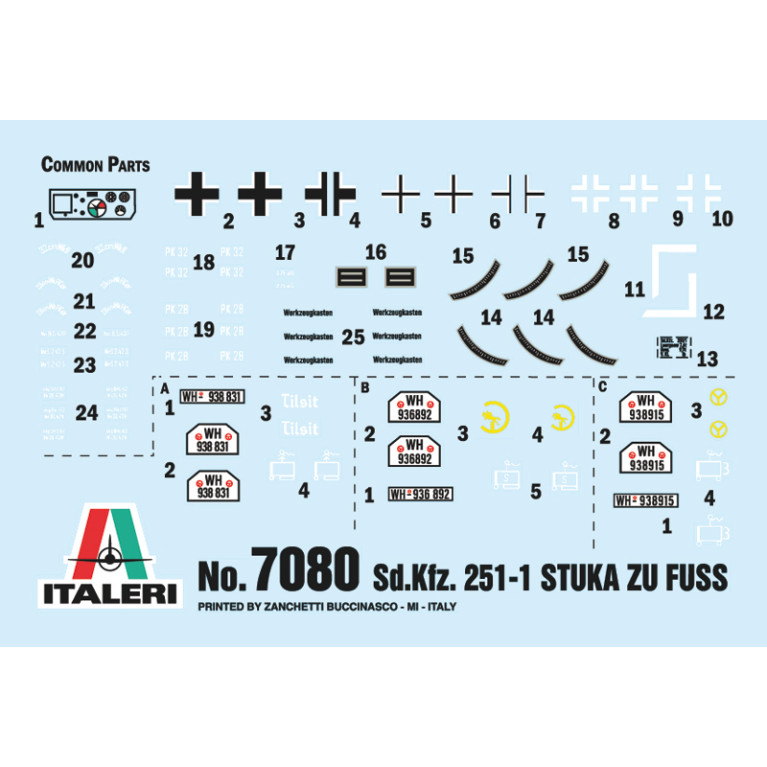 Sd. Kfz. 251/1 Wifrrahmen Stuka zu Fuss - ITALERI 7080 - 1/72