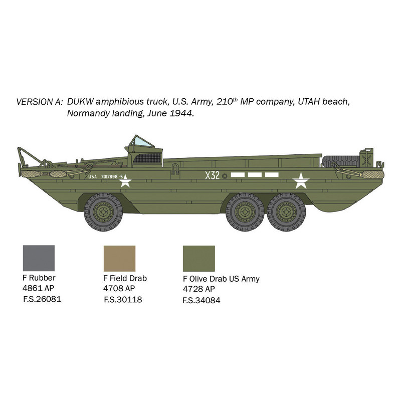 Camion GMC DUKW 2 ½ Tonnes, version amphibie, Anniversaire 80 ans D-Day - ITALERI 7022 - 1/72