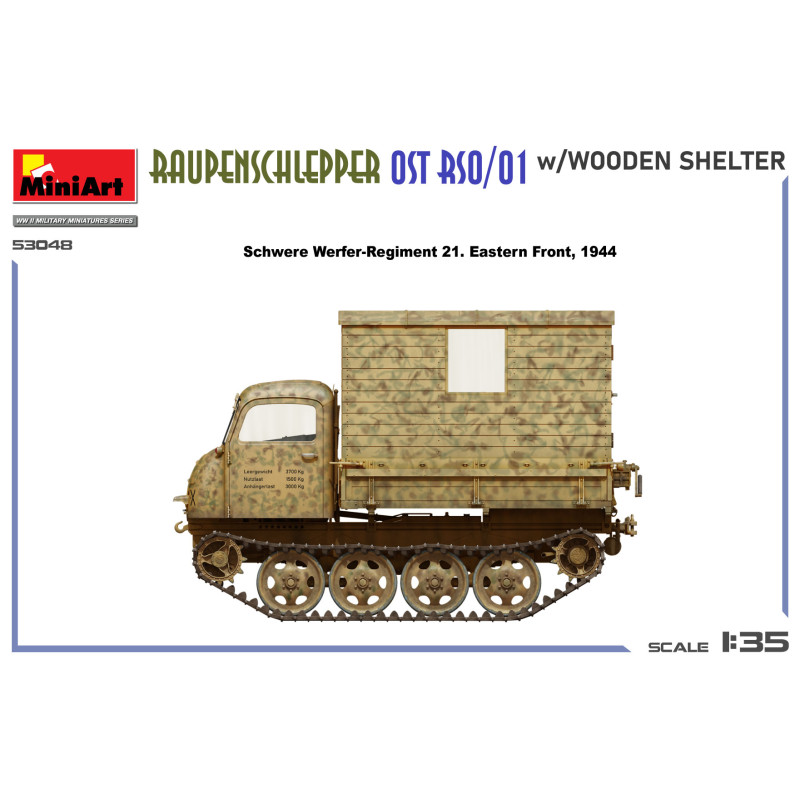 Raupenschlepper OST RSO/01, avec abri en bois - MiniArt 53048 - 1/35