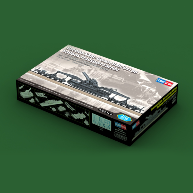Train German Karl-Geraet 040/041 on Railway Transport Carrier - 1/72 - HOBBYBOSS 82961