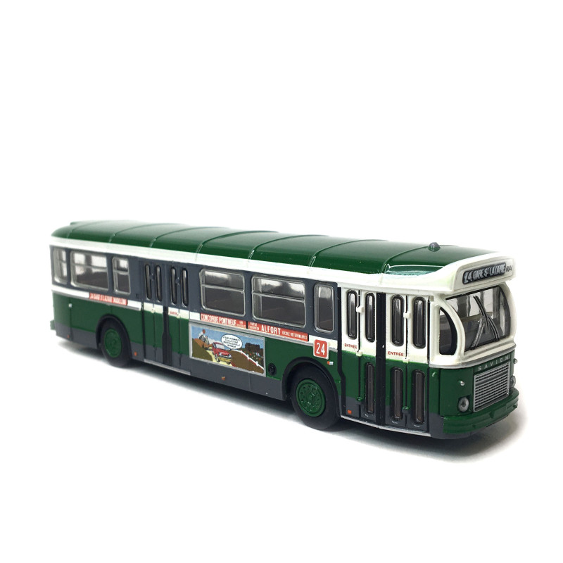 Autobus SAVIEM SC10, 0-4-4, RATP ligne 24 (Gare Saint Lazare - Alfort), 1974, exclusif - BREKINA 4360 - HO 1/87