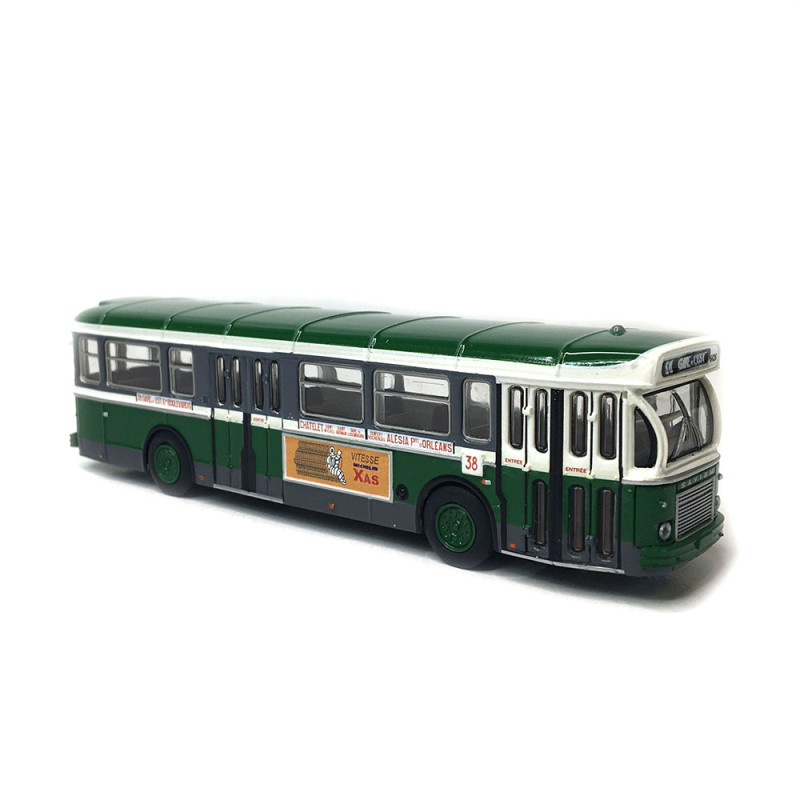 Autobus SAVIEM SC10, 0-4-4, RATP ligne 38 (Gare de l'Est - Porte d'Orléans), 1974, exclusif - BREKINA 4361 - HO 1/87