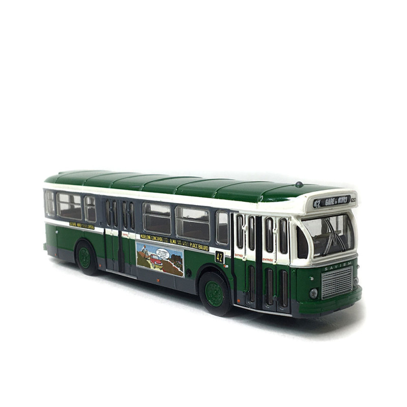 Autobus SAVIEM SC10, 0-4-4, RATP ligne 42 (Gare du Nord - Place Balard), 1974, exclusif - BREKINA 4362 - HO 1/87