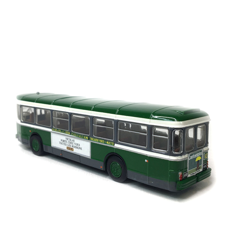 Autobus SAVIEM SC10, 0-4-4, RATP ligne 63 (Gare du Lyon - Porte de la Muette), 1974, exclusif - BREKINA 4363 - HO 1/87
