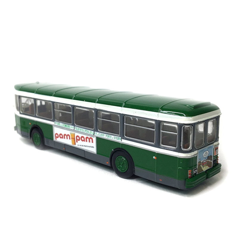 Autobus SAVIEM SC10, 0-4-4, RATP ligne 81 (Gare du Luxembourg - Porte de St Ouen Ligne pilote), 1974, exclusif - BREKINA 4365 -