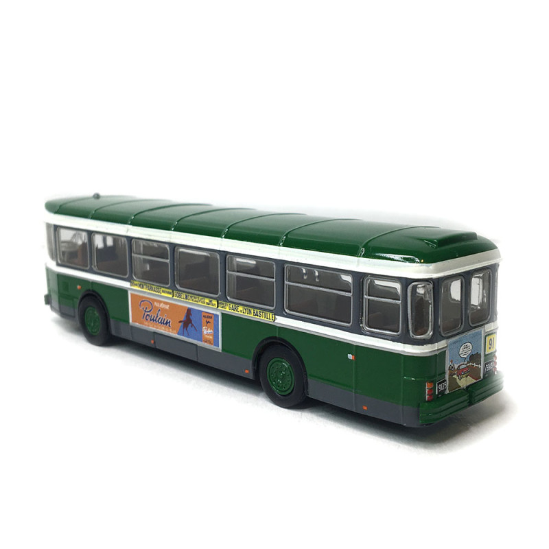 Autobus SAVIEM SC10, 0-4-4, RATP ligne 91 (Gare Montparnasse - Bastille), 1974, exclusif - BREKINA 4366 - HO 1/87