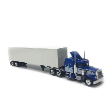 Semi remorque tôlé Peterbilt 359, bleu et blanc, 1973 - BREKINA 85716 - HO 1/87