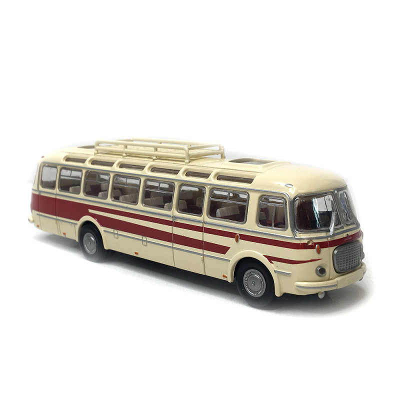 Autocar Skoda 706 RTO LUX, beige clair et rouge, 1958 - BREKINA 58235 - HO 1/87