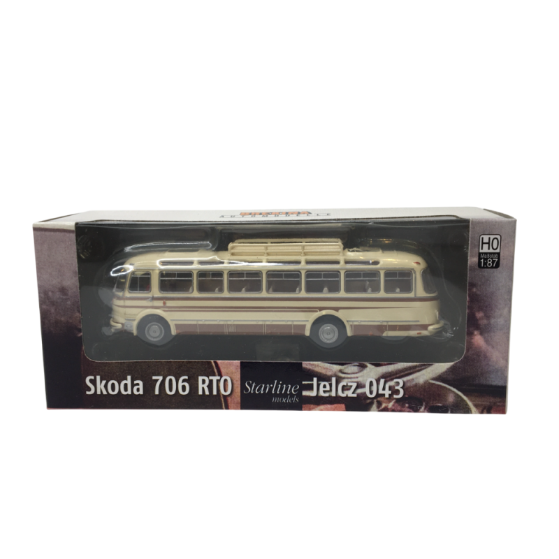 Autocar Skoda 706 RTO LUX, beige clair et marron, 1958 - BREKINA 58238 - HO 1/87