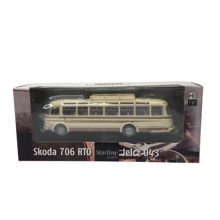 Autocar Skoda 706 RTO LUX, beige clair et marron, 1958 - BREKINA 58238 - HO 1/87
