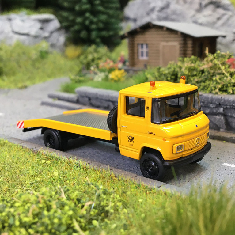 Dépanneuse MB L 608 de la poste fédérale, jaune  - BREKINA 36739 - HO 1/87 Dépanneuse MB L 608 de la poste fédérale, jaune  - BREKINA 36739 - HO 1/87