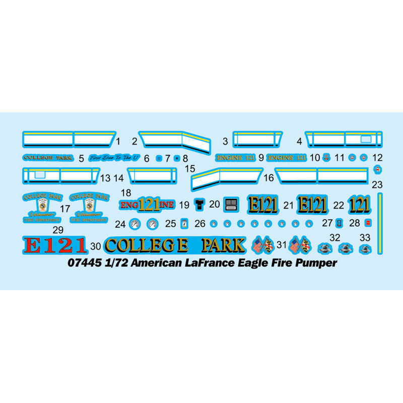 Camion de pompier , American laFrance Eagle - TRUMPETER 07445 - 1/72 Camion de pompier , American laFrance Eagle - TRUMPETER 07445 - 1/72