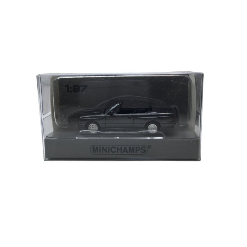 BMW M3 E30, cabriolet, gris foncé, 1988 - Minichamps 870020234 - 1/87