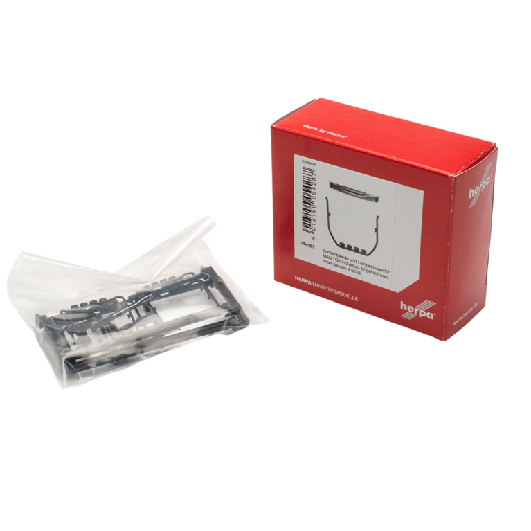 Accessoires MAN support de lampe individuel avec pare-soleil, noir, jeu de 4 - Herpa 054287 - HO 1/87