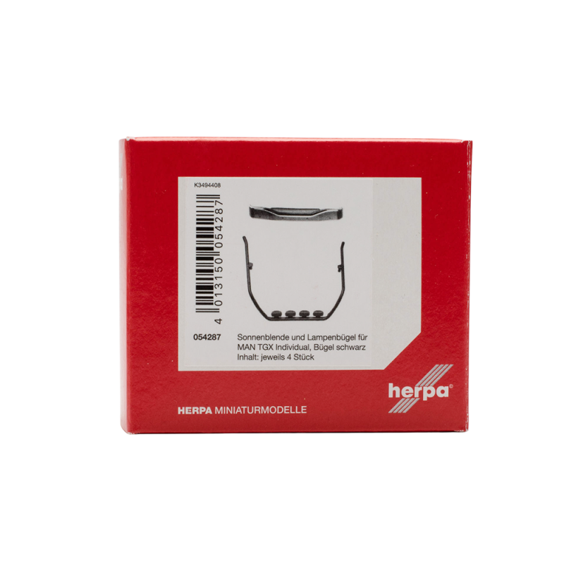 Accessoires MAN support de lampe individuel avec pare-soleil, noir, jeu de 4 - Herpa 054287 - HO 1/87