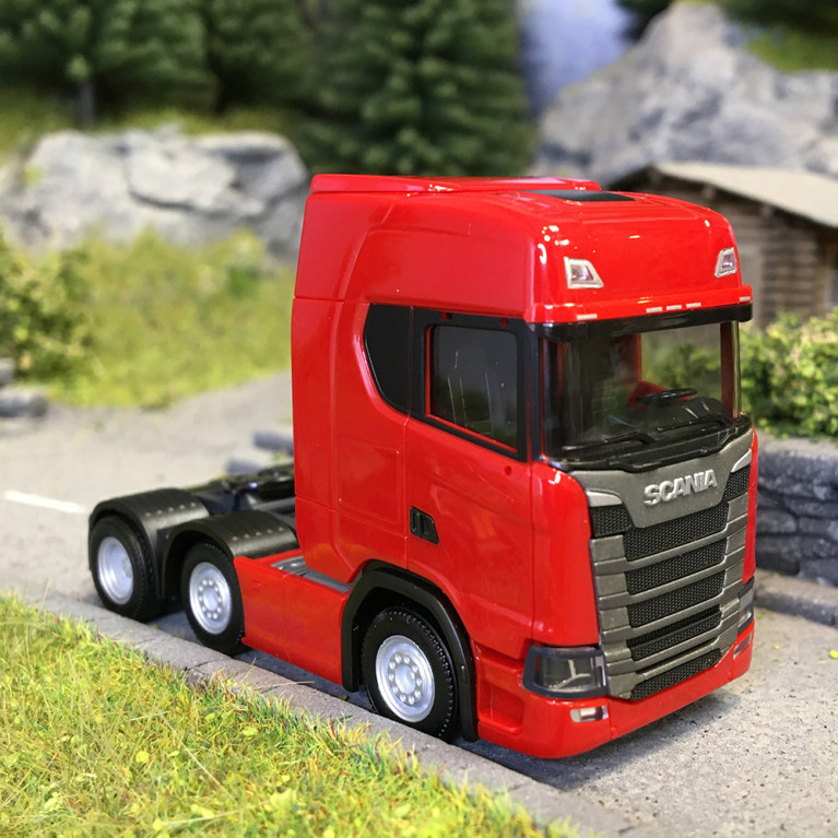 Tracteur Scania CS 20 HD 3 essieux 6x2, rouge - HERPA 307543-005 - HO 1/87