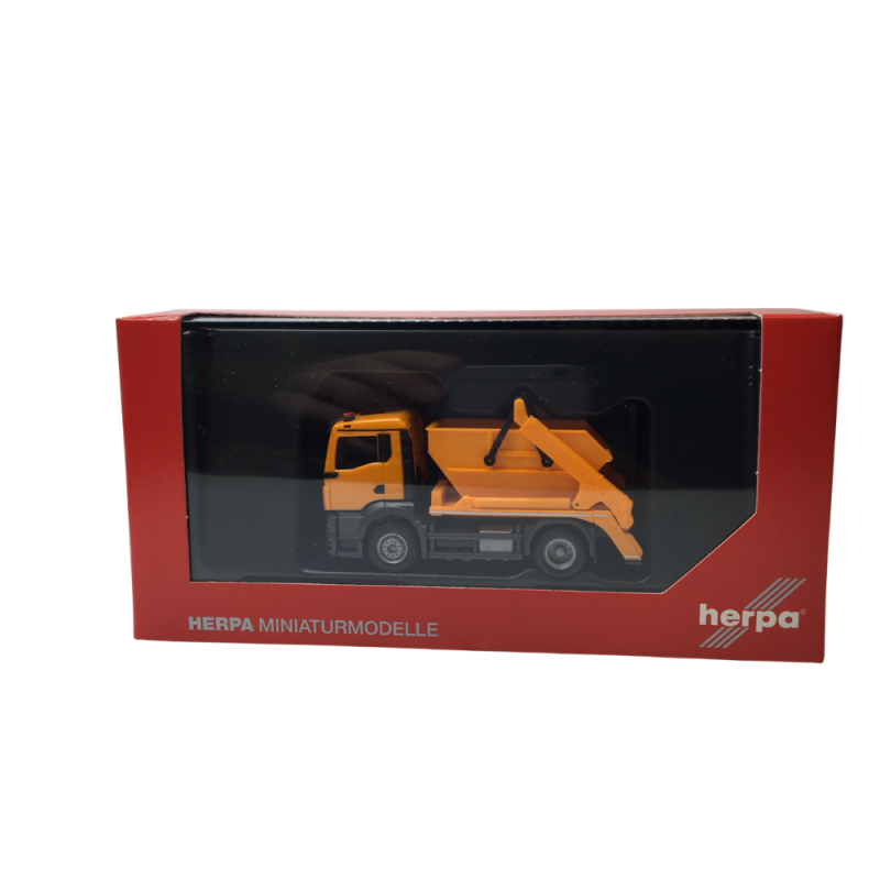Chargeur à benne basculante MAN TGS NN AK12, orange - HERPA 319768 - HO 1/87