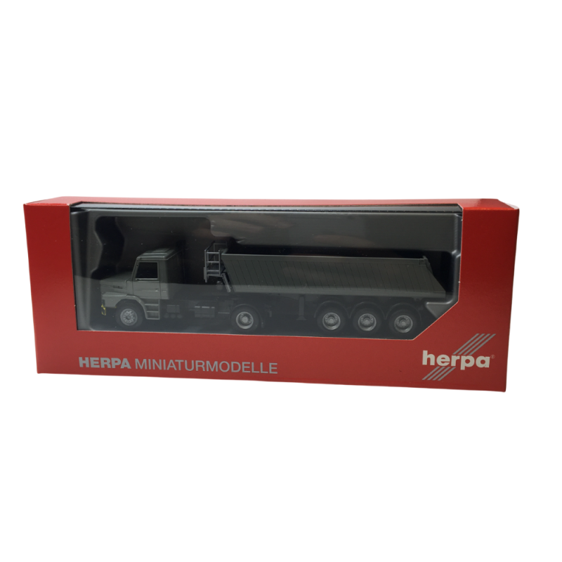 Semi-remorque benne Scania Hauber, gris - HERPA 319713 - HO 1/87 Semi-remorque benne Scania Hauber, gris - HERPA 319713 - HO 1/87