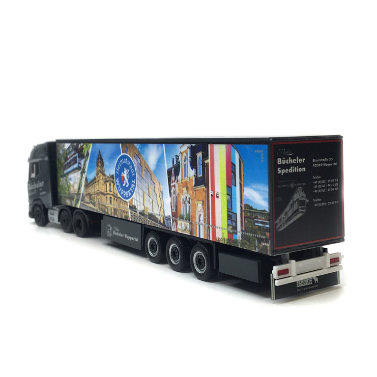 Semi-remorque bâchée DAF XG+ (6x2), Bücheler Wuppertal - HERPA 319737 - HO 1/87