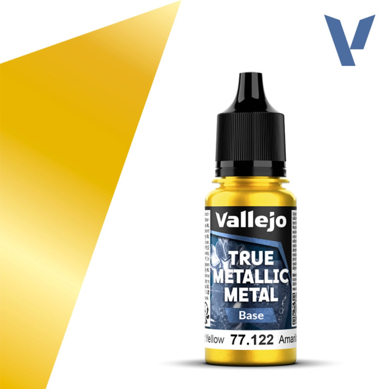 Jaune Éclatant N°22 - 18ml Base True Metallic Metal - VALLEJO 77.122