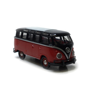 Volkswagen T1b Samba, noir et rouge, 1960 - Brekina 31852 - HO 1/87