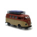 Volkswagen T1b camper, rouge et beige, chargé d'un canot gonflable, 1960 - Brekina 31639 - HO 1/87