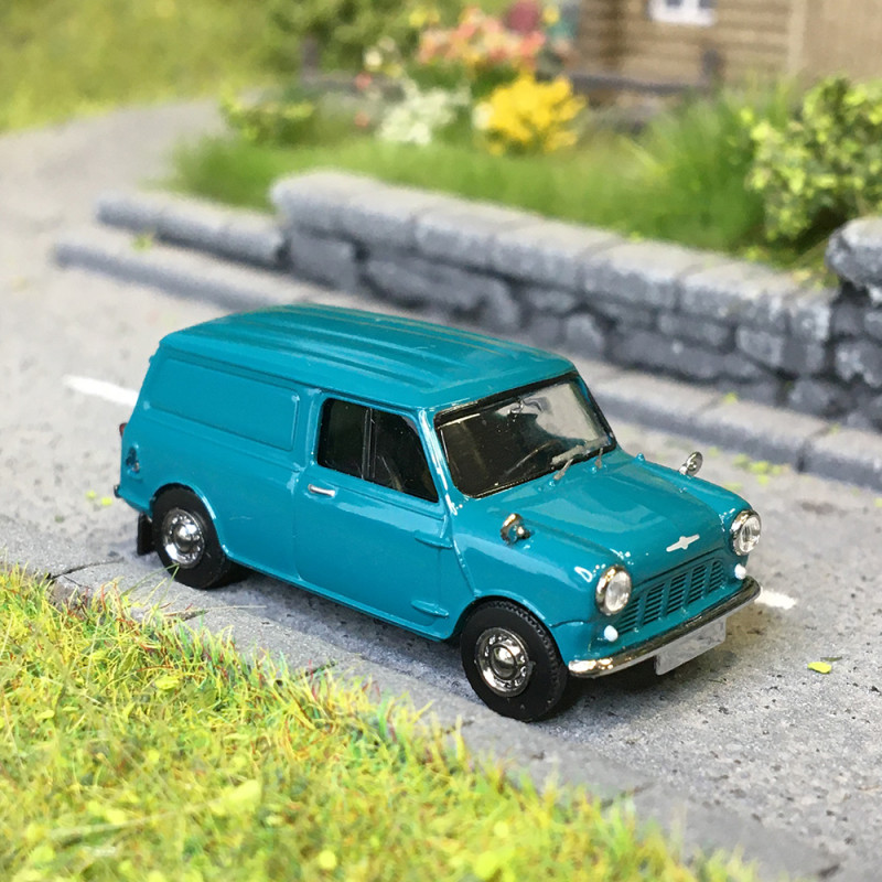 Austin Mini Countryman Van, bleu turquoise, 1960 - Brekina 15366 - HO 1/87
