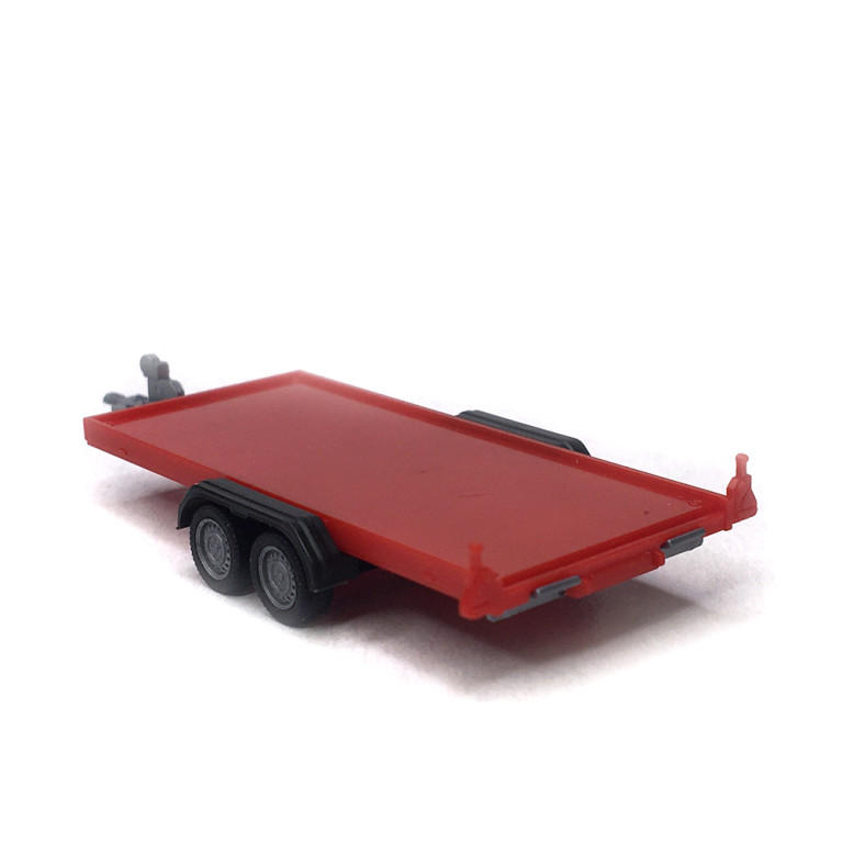 Remorque porte-voitures, 2 essieux, rouge - HERPA 052450-004 - HO 1/87