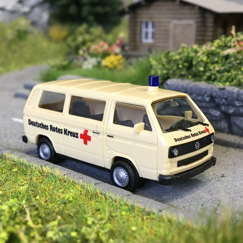 Volkswagen T3 Bully, Croix rouge Allemande, basic - HERPA 097611 - HO 1/87
