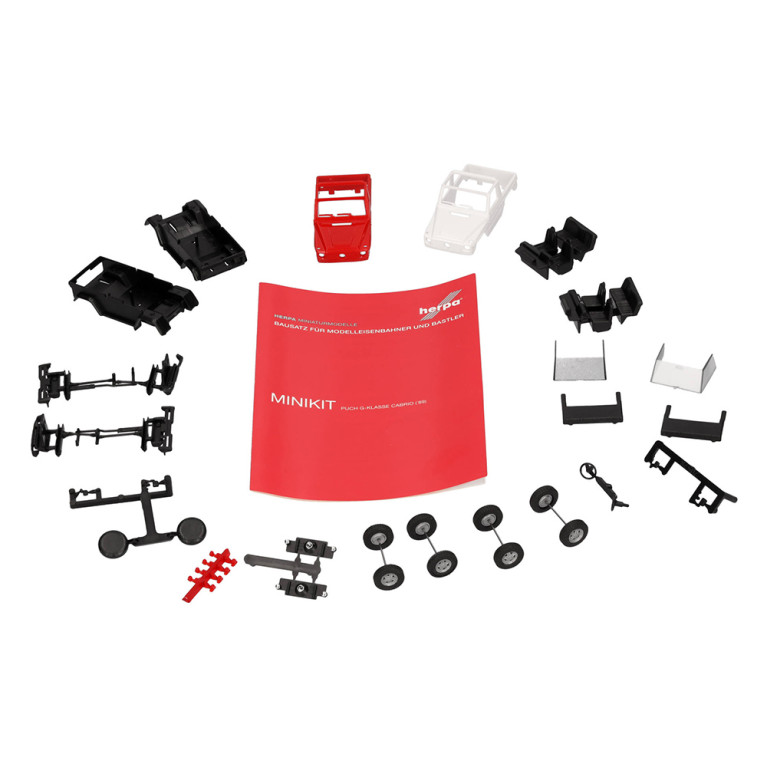 MiniKit, Puch Classe G W460 cabriolet, blanc/rouge - HERPA 012744 - HO 1/87